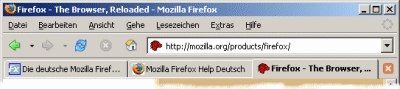 Tabbed-Browsing in Aktion Tabbed-Browsing in Aktion